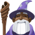 🧙🏿‍♂️ man mage: dark skin tone display on Facebook